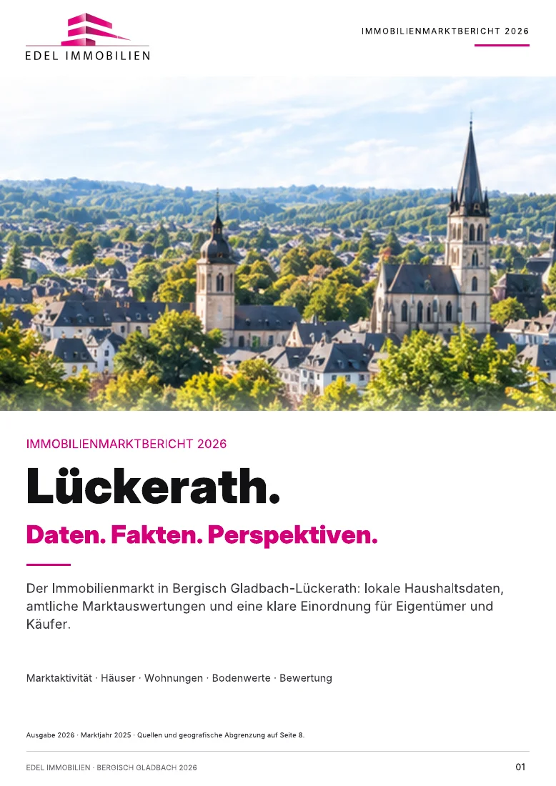 Originalcover Immobilienmarktbericht Lückerath 2026 – EDEL IMMOBILIEN