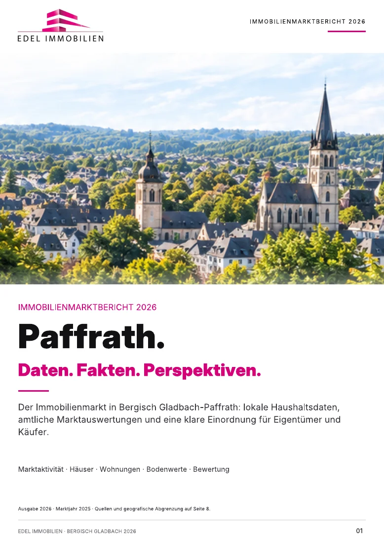 Originalcover Immobilienmarktbericht Paffrath 2026 – EDEL IMMOBILIEN